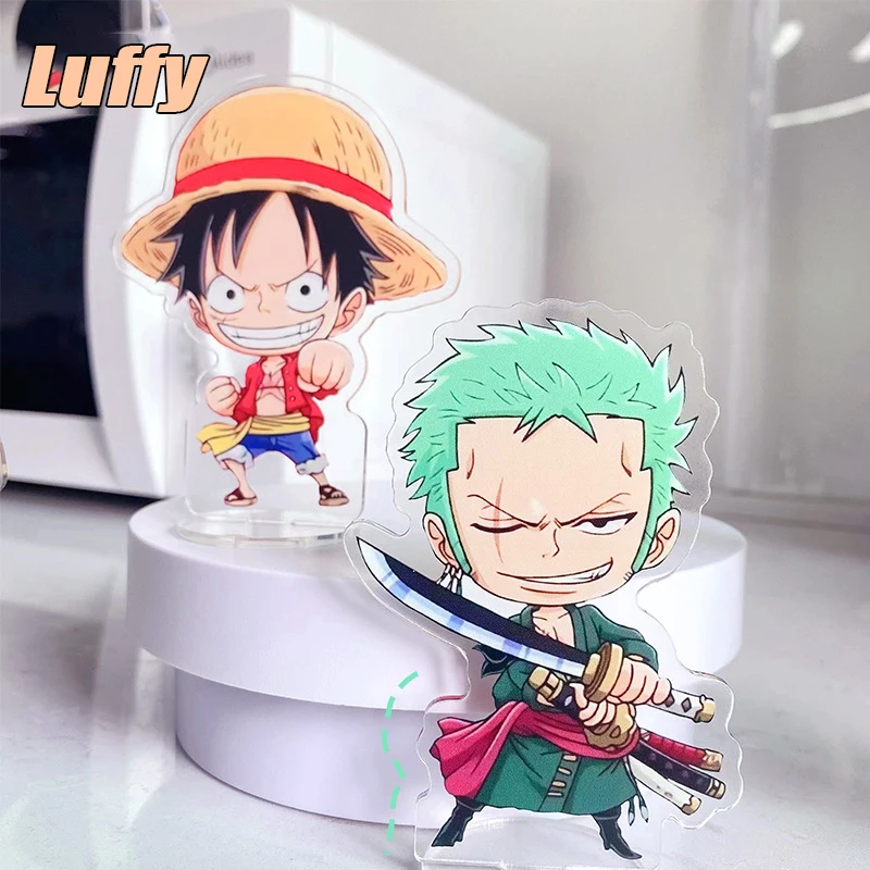 One Piece  Luffy Roronoa Zoro Action Figures Anime Acrylic Desk Stand Figure Model Toy Desk Decoration Ornaments Standing Plates