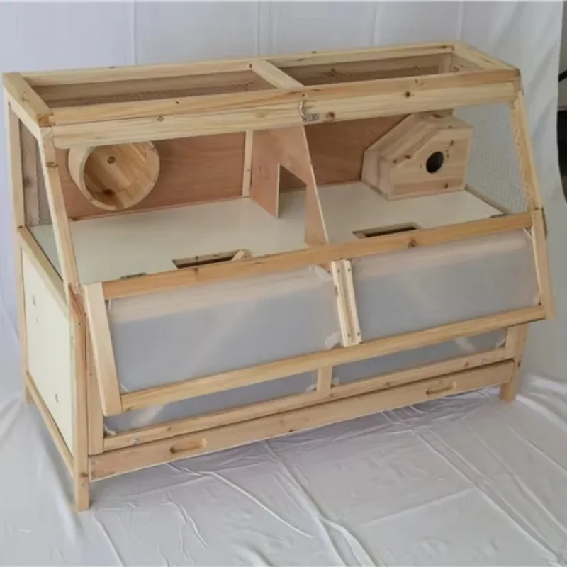 

Wooden Hamster Cage Guinea Pig House Multi-layer Two-Storey Chinese Fir Wood Mice House Rat Cage