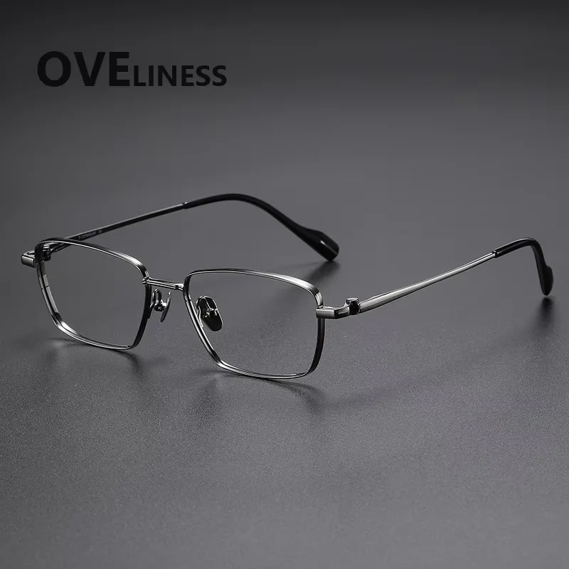 

2026 Pure Titanium Glasses Frame Men New Brand Design Retro Vintage Square Eyeglasses frame Ultralight Eyewear male spectacles