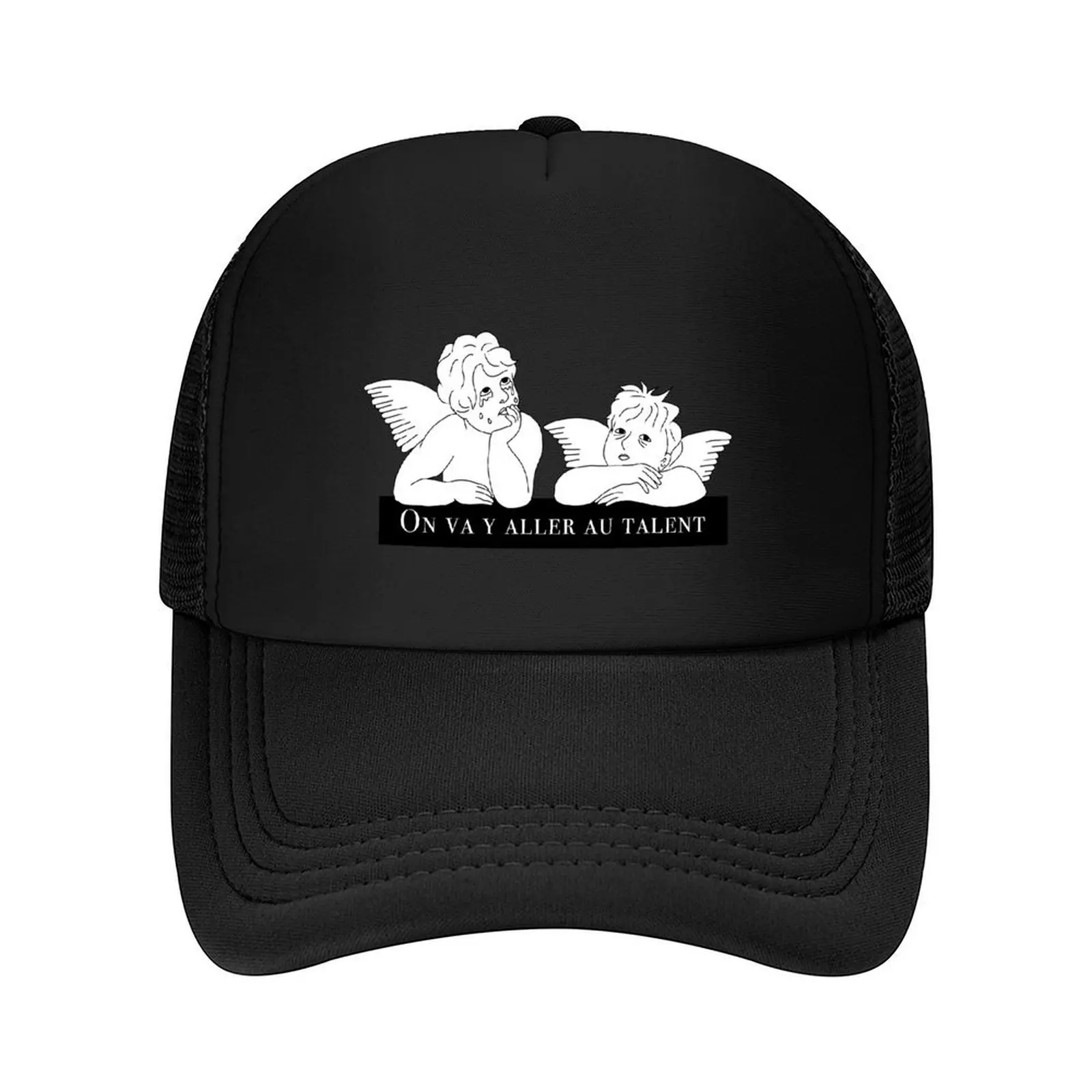 

Exhausted angels white text - small logo Baseball Cap Fishing cap sun hat Military Tactical Cap sun caps For Men Women's