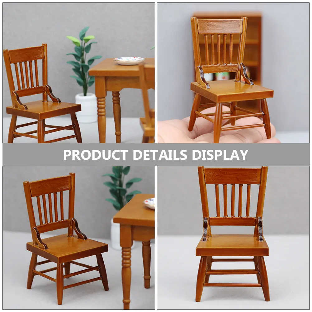 

2Pcs Wooden Mini House Decoration Accessory Set Lovely Bright Colored Miniature Furniture for DIY Miniature Scene Layout Home