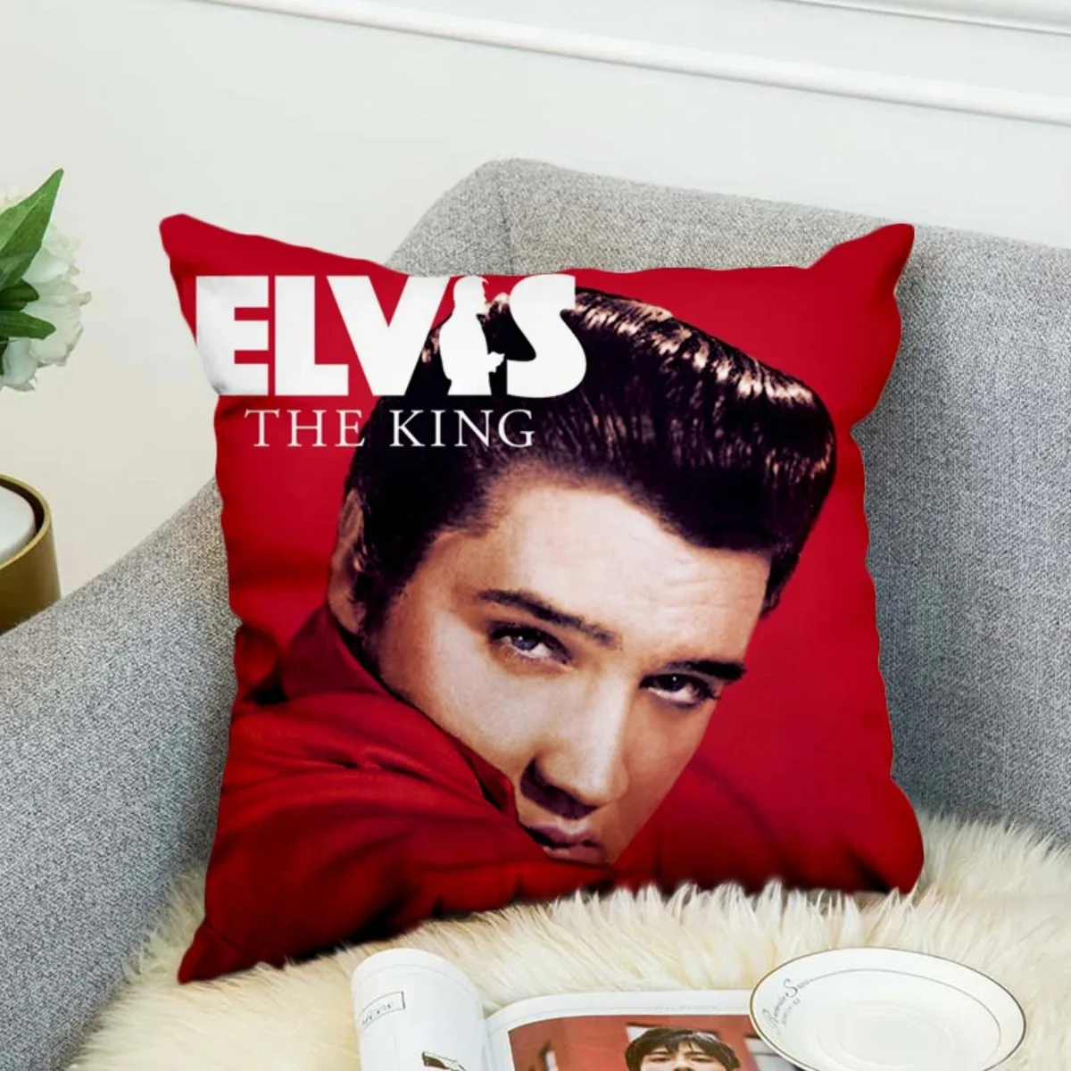 

Elvis Presley Pillow Case Polyester Decorative Pillowcases Throw Pillow Cover 35x35cm 14x14Inch 40x40cm 16x16In 45x45cm 18x18In