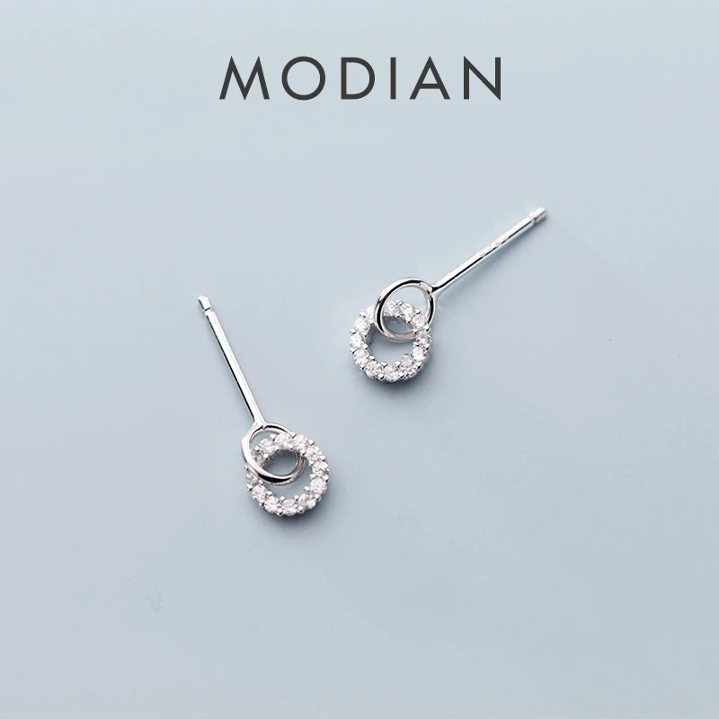 Modian śliczne jasne cyrkonia huśtawka stadniny kolczyki urok 925 Sterling Silver biżuteria dla kobiet ślub 3 kolor moda kolczyk