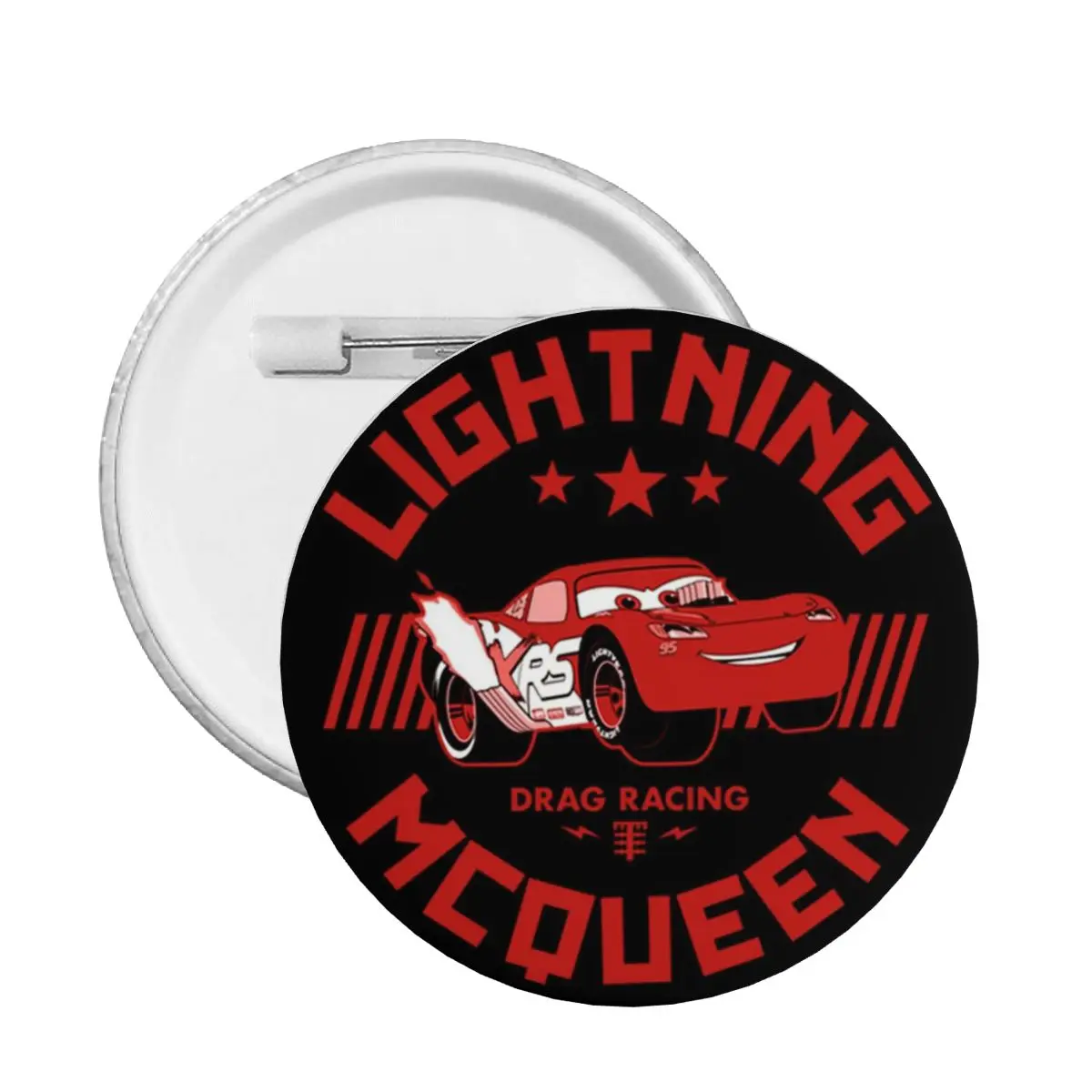 

Custom Lightning McQueen Anime Pin Back Buttons for Hats Badges Brooch Pinback
