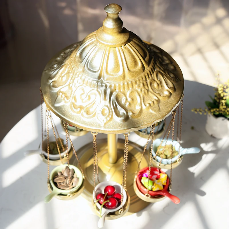 Western Restaurant Carousel Dessert Rack Pudding Egg Tart Sushi Afternoon Tea Dim Sum Display Rack Tea Break Set