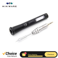 MINIWARE TS80P Smart Soldering Iron 30W Type-C OLED Screen Adjustable Temperature CNC Aluminum Alloy Casing TS1C Tips Series