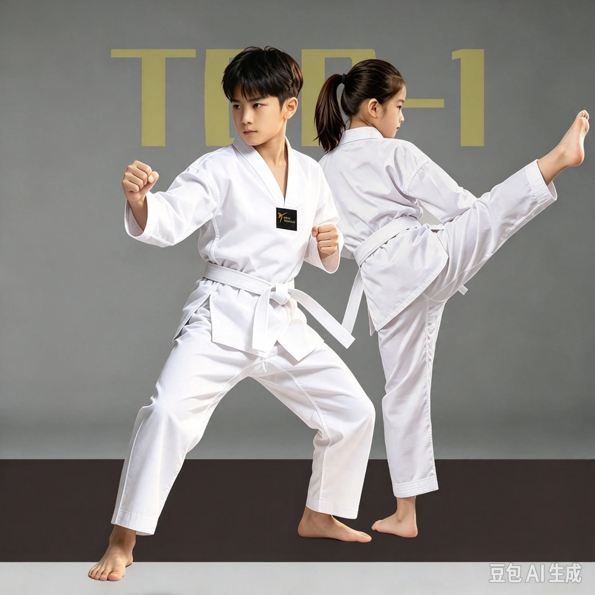 White Collar Taekwondo Uniform One Set Top and Pants TKD Uniforms Dobok Kids Adult Youth 8oz Poly/Cotton White Belt Included
