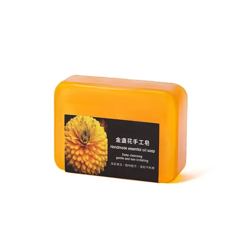

90g Natural Calendula Handmade Plant Essential Oil Soap for Cleansing Oil Control Bath Soap Long-Lasting Scented Handmade Soap