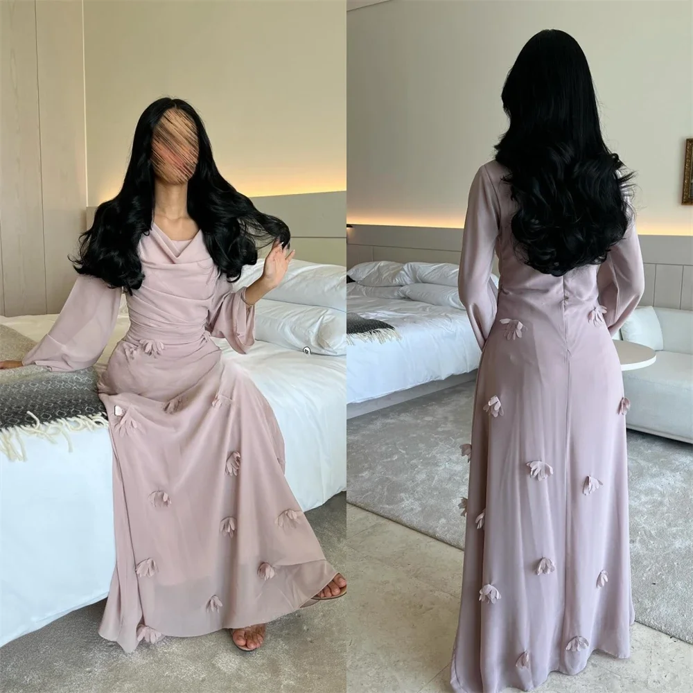 

Customized Formal Gown Prom Evening Dress Jewel Column Floor Length Draped Skirts Bespoke Occasion Dresses Saudi Arabia