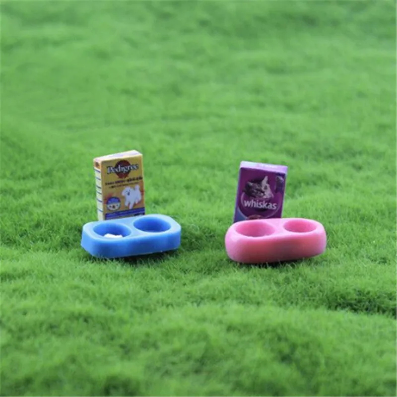 1/12 Scale Doll House Miniature Kitchen Garden Pet Dog Cat Food On Bowl