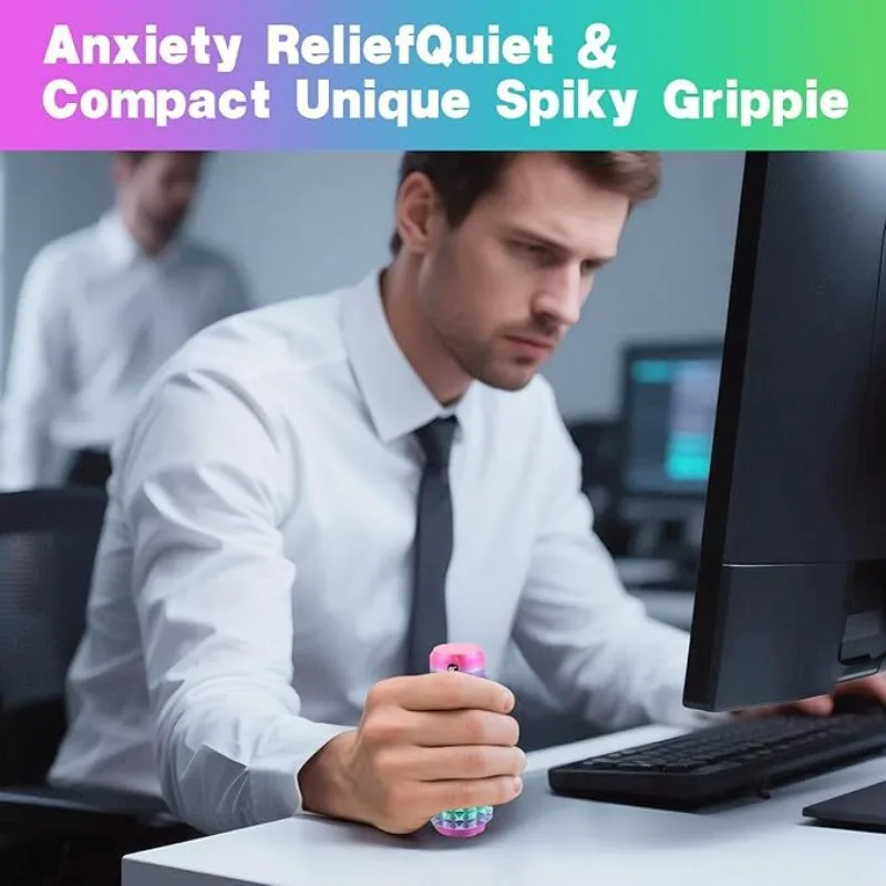 "Porta-chave sensorial tátil |   Brinquedo de alívio de ansiedade sem BPA com aderência espetada, ferramenta portátil de alívio de estresse para mesa de escritório "