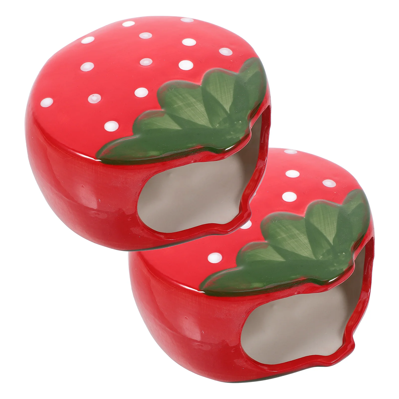 

2Pcs Ceramic Strawberry Pen Holder Desk Organizer Multifunction Pencil Storage Box Stationery Holder Strawberries Pencil Holders