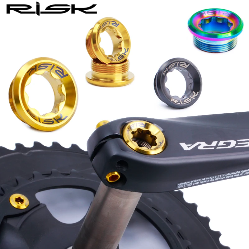 RISK Bicycle Crank Cover Screws Integrated Tooth Plate Plum Blossom Titanium Alloy Mountain Highway Bike Bicycle Accessories