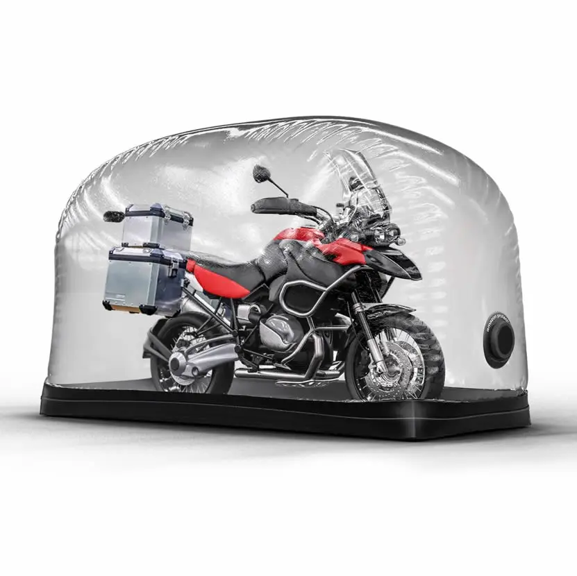 Wholesale cheap inflatable garage ultimate bike shield folding bubble transparent PVC inflatable motorcycle tent cover