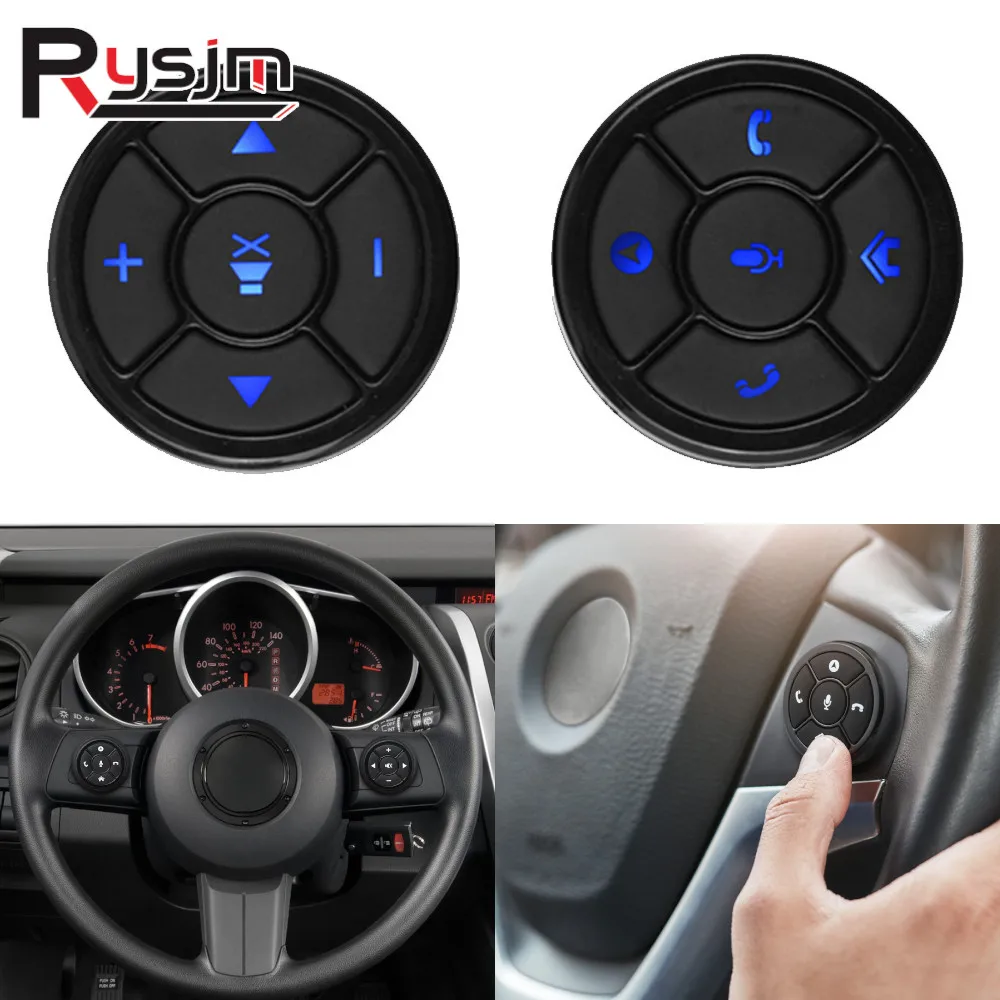 10 Keys Wireless Car Steering Wheel Controller Multi-functiona Remote Control Button for Car Radio DVD GPS Multimedia Navigation