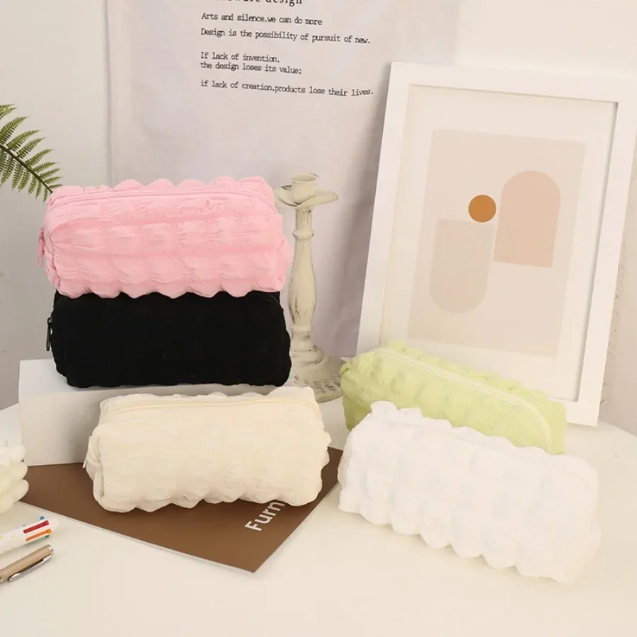 Puff Pencil Case Kawaii Ins Large Capacity pencil pouch Simple Storage Bag Girls Cosmetic bag School Supplies Stationery bag