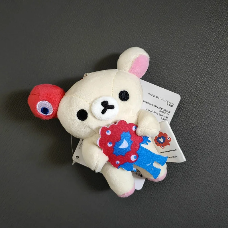 พวงกุญแจตุ๊กตาการ์ตูนริลัคคุมะ ตุ๊กตาขนนุ่มสบาย ของตกแต่งกระเป๋าเป้ ของขวัญคริสต์มาสสำหรับเด็กชายและเด็กหญิง