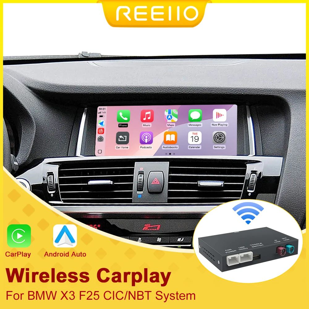 Wireless CarPlay Android Auto For BMW X3 F25 G01 NBT /CIC System Mirror Link Functions Decoder