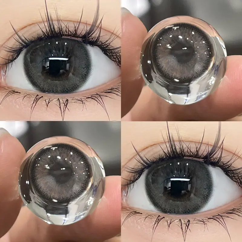 DuoXiu 1Pair Contact Lens eye Colored Purple Pupil Blue Lenses Large Diameter DIA:14.5 Prescription Myopia Degree -0.00 to -8.00