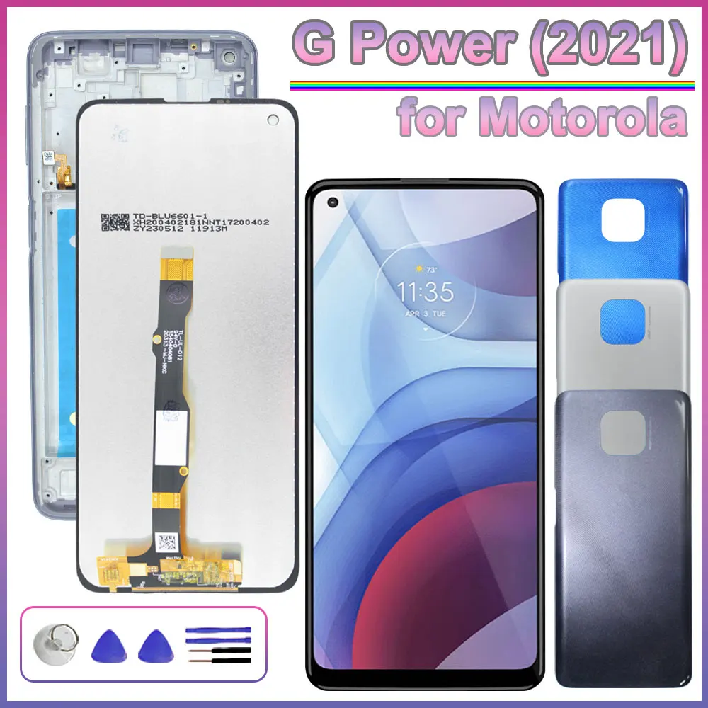 Tela LCD de 6.6'' para Motorola Moto G Power 2021, Display LCD com Touch Screen e Digitalizador para Moto G Power 2021 XT2117