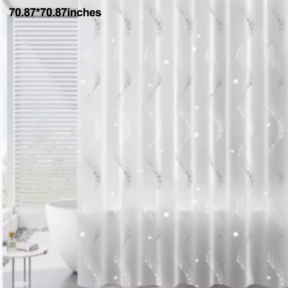 For Bathroom Decor Translucent Shower Curtain Moisture-resistant Curtain For Home Use Elegant Bathroom Decor Chic Striped Design