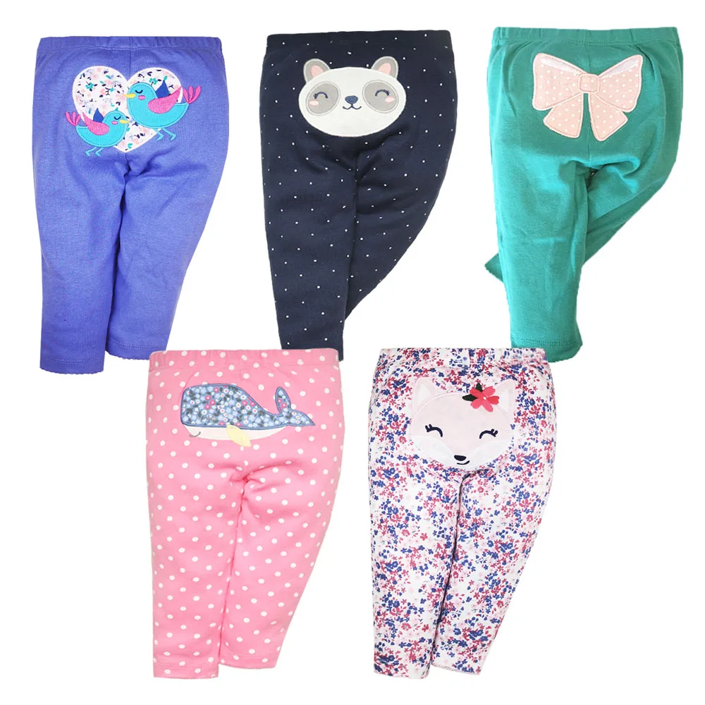 3/5PCS/LOT Newborn Pants Cartoon Four Seasons 100% Cotton Soft Girl Pants Baby Boy Trousers Pants 9-24M-3TM Baby Girl Leggings