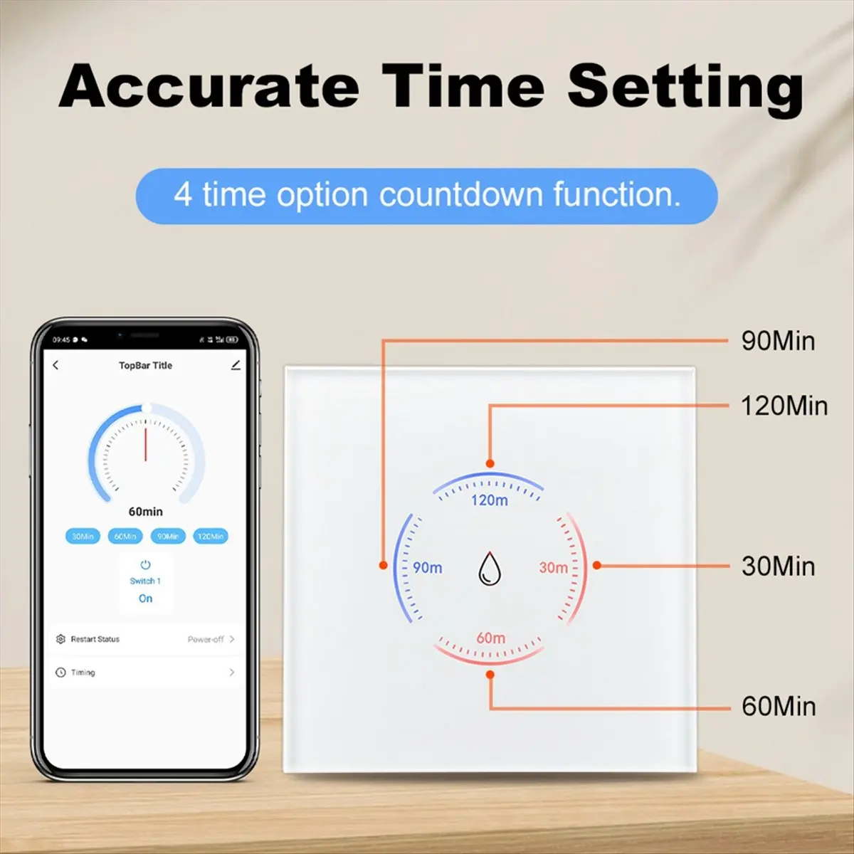 Goodprice Tuya EU WiFi Smart Water Heater Boiler Switch 40A 8000W Smart Life App Control Switch Works for Alexa Google Home B