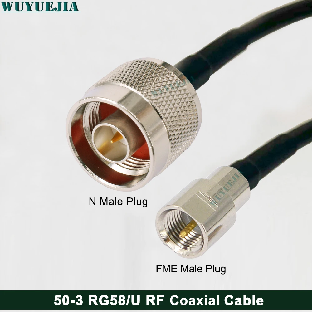 RG58/U RF Coax Cable L16 N Male Plug to FME Female Jack Low Loss Shield Radio Jumper Wire Antenna Signal Connection Pigtail Cord