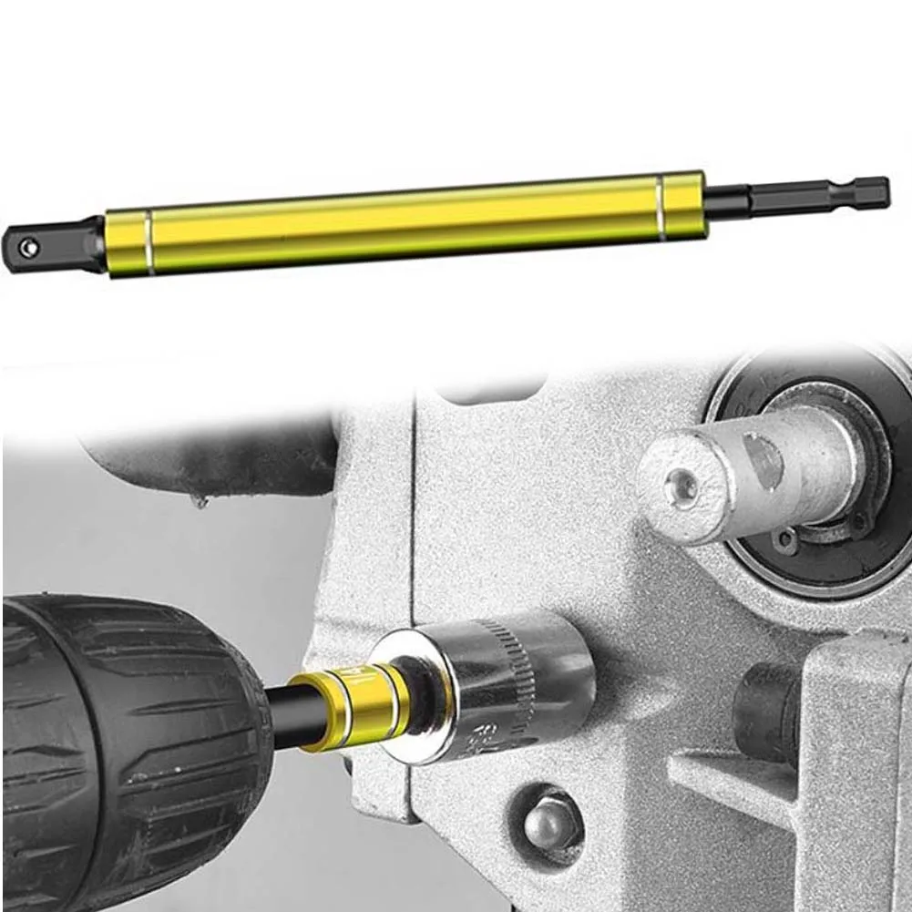 1pc Socket Extension Adapter Extended Converter Drill Hex Shank Power Drill Hex To Nut Male Square Wrench Tools 1/4 3/8 1/2 Inch