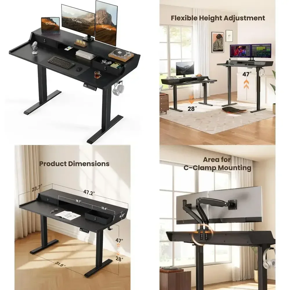 Hot salesHeight-Adjustable Electric Desk with Storage, 48" x 24" for Gaming and Home Office Use