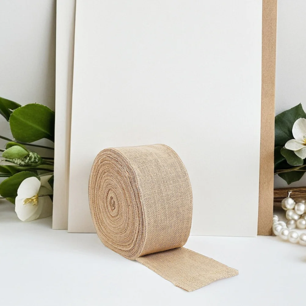 

1 Roll Natural Burlap Ribbon 10Cm Wide Rustic Jute Ribbon for DIY Flower Bouquets Wedding Party Decorations Craft Supplies