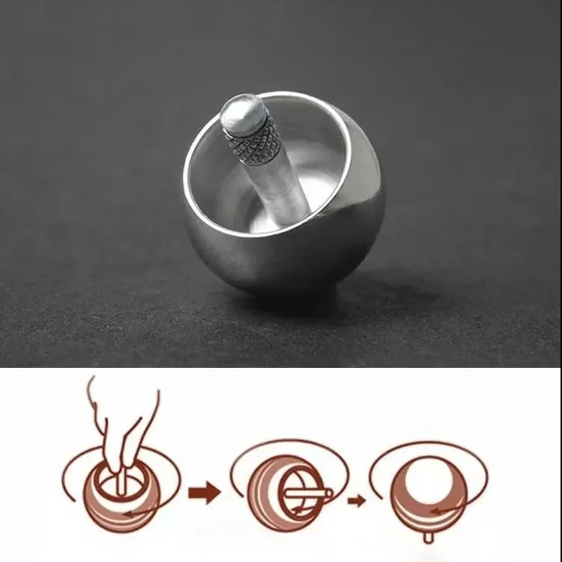 Mushroom Head Metal Gyro Fidget Ring Antistress for Children Simple Dimple Fidgets Hand Spinner Anti Stress Popite Anti-stress