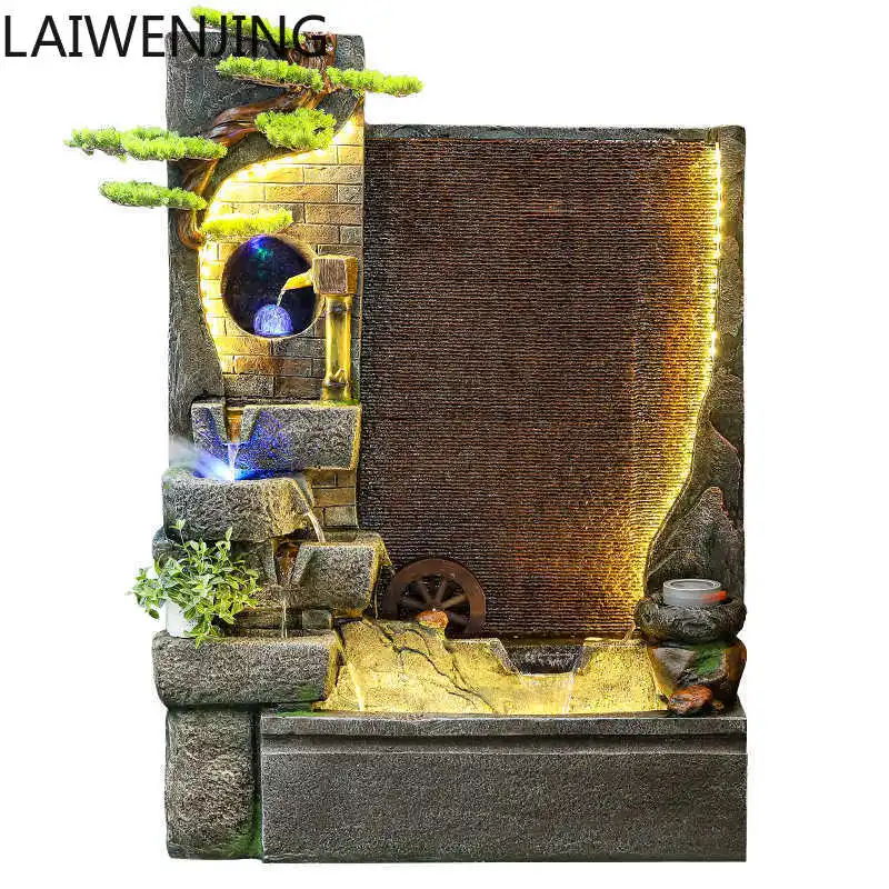 

HLZ поддельный рок занавес для воды настенный фонтан для воды в помещении гостиная вход офисный экран пейзажное украшение орнамент