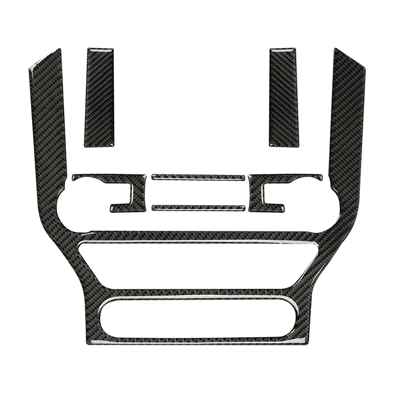 لفورد موستانج GT 2015-2021 ألياف الكربون الداخلية سيارة لتحديد المواقع والملاحة إطار الكسوة وحدة التحكم متعددة الوسائط لاصقة تزيين مائي