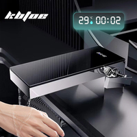 Luxury Smart Faucet Digital Display Waterfall Spout Hot/Cold Water Basin Faucet Mixer Tap Modern Bathroom Vanity Sink Tap Crane