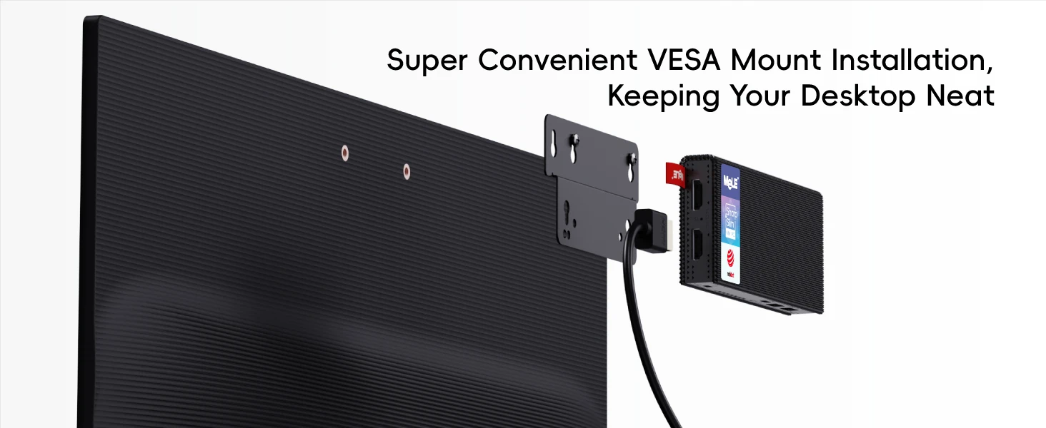 MeLE PCG02 Pro Fanless MINI PC Stick N100 8G 256G Mini Computer Dual HDMI,4266MHz LPDDR4,WiFi5 Gigabit Ethernet,USB Type-C PD3.0