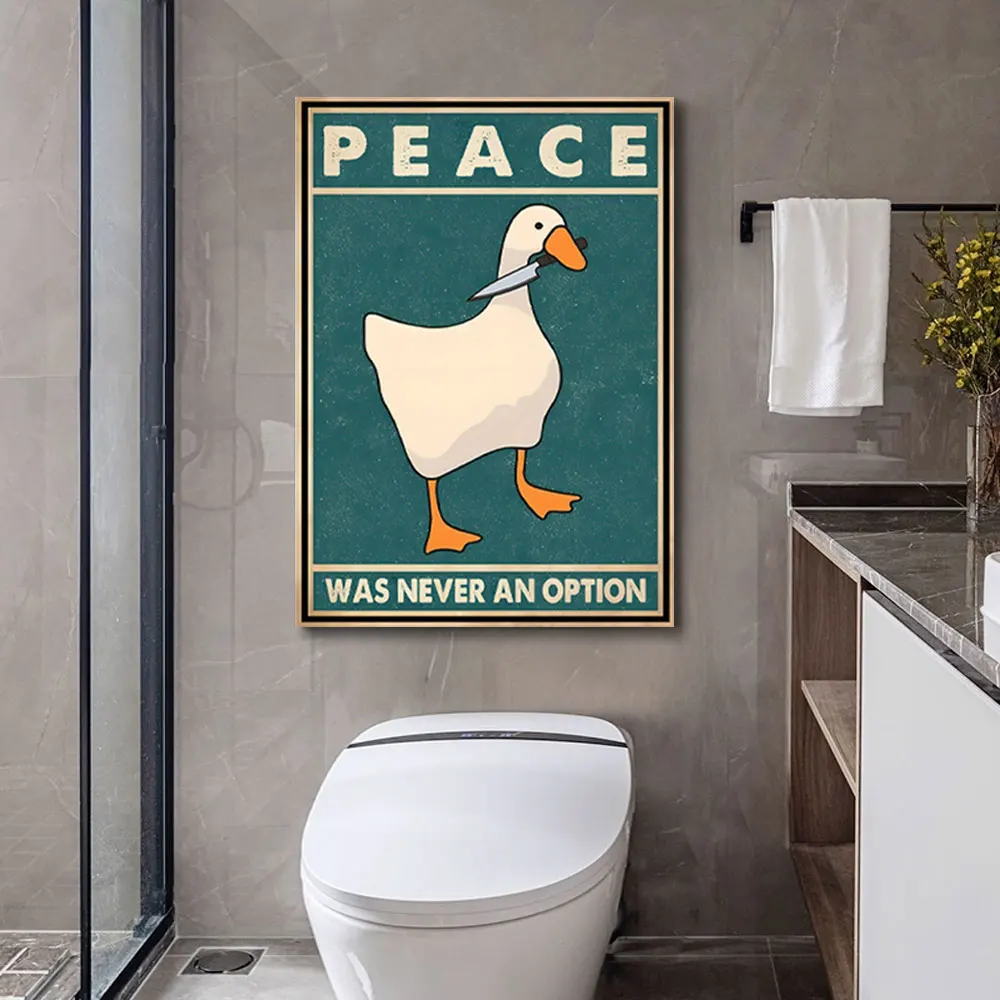 مضحك أوزة جدار الفن يطبع ، قماش اللوحة ، المشارك ، الكلاسيكية يقتبس السلام لم يكن خيارا ، صورة لغرفة المعيشة ، ديكور المنزل #2