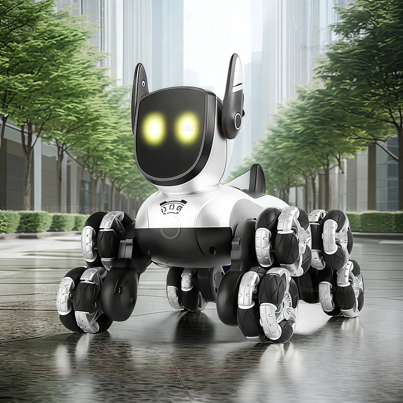 JJRC Q200 pequeño ocho ruedas detección de gestos interacción de voz multifuncional RC máquina acrobática perro niños juguetes niños regalos