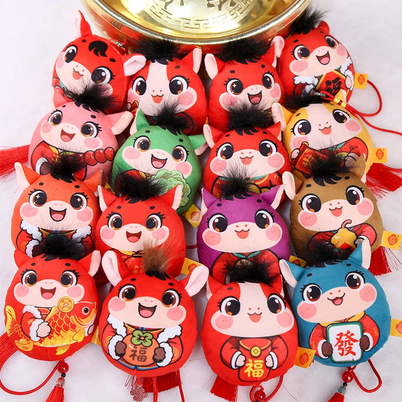 

Horse Year Mascot Doll Pendant Chinese Zodiac Horse Tassel Pendant Backpack Hangings Decoration Gifts