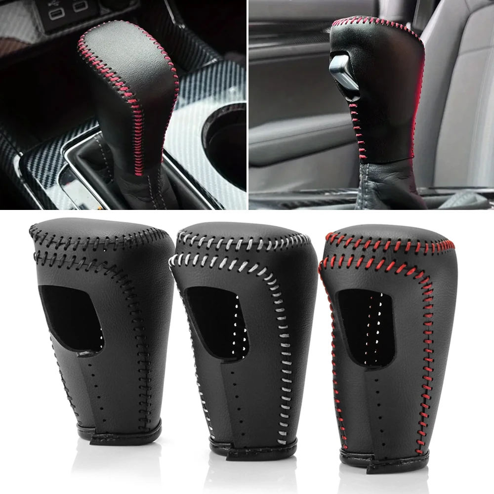 Car Leather Gear Shift Knob Console Cover For Honda CRV HR-V Civic Accord 2023 2024 Interior Accessories