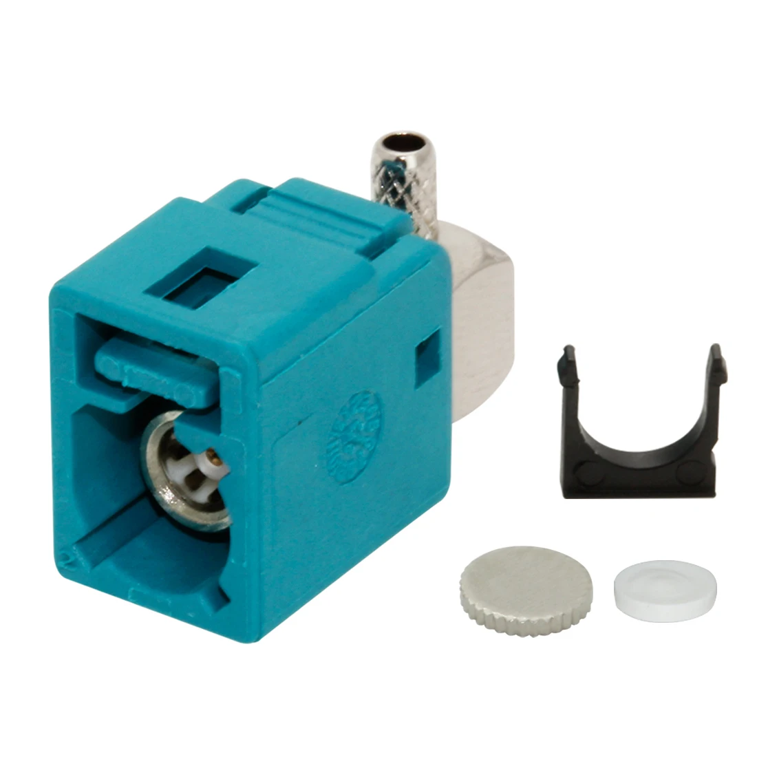 1pc Fakra Z Female Jack Connector Waterproof Water Blue Color Right Angle Crimp for RG316 RG174 Cable For GPS Wholesale