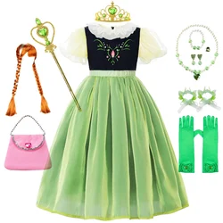 Anna Dress For Girls Princess Costumes Halloween Party Fantasy Clothes Birthday Party Favors Gift for Kids