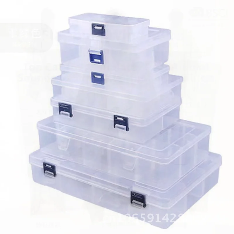 Transparent Multi-Layer Building Blocks Storage Box Portable Rectangular Lego Classification Organizer with Lid Modern