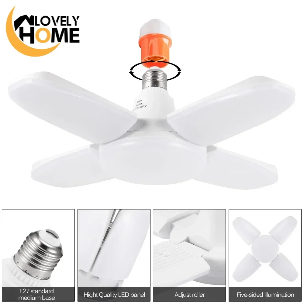 

Led Bulb E27 Light Fan Blade Folding Bulb Led Lamp AC110-265V Lampada Bombilla Foldable Light for House Garage Lighting
