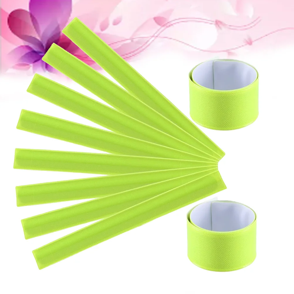 10 قطعة أساور عاكسة من مادة PVC مناسبة لعصابات المعصم عالية الوضوح للأنشطة الليلية والجري والمشي لمسافات طويلة صفعة السلامة