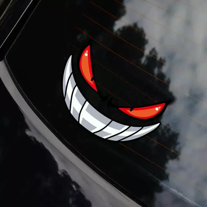 Halloween Decors Waterproof DIY 1PC Devil Eye Reflective Motorcycle Stickers Accessories Motorbike Helmet Night Safety Warning