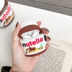 Nutella Hazelnut sauce Canned case for AirPods 1 2 3 pro charging box Soft silicone shockproof earphone protective cover coque