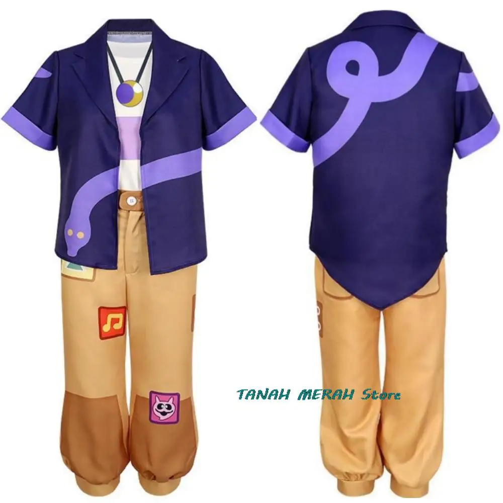 Anime Cartoon TV Series The Owl Cos House Luz Cosplay Costume Kids Purple Short Sleeved Coat Boy Girl Kawaii Carnival Party Suit