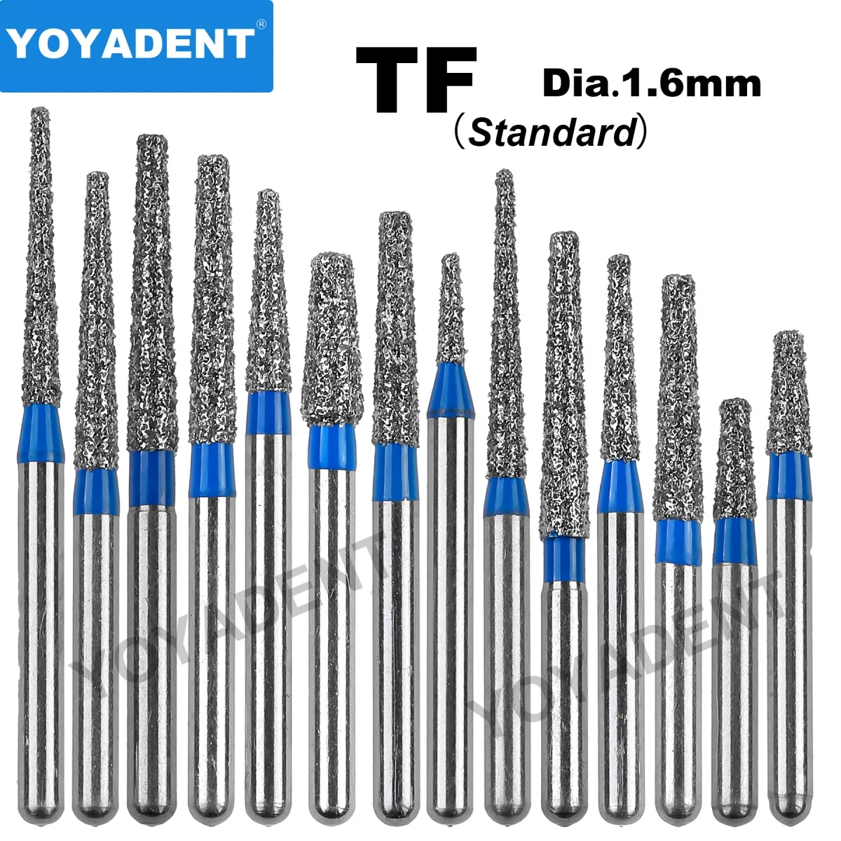 TF Type Diamond Burs  for High Speed Polishing Tools Dia.1.6mm 10pcs/Pack