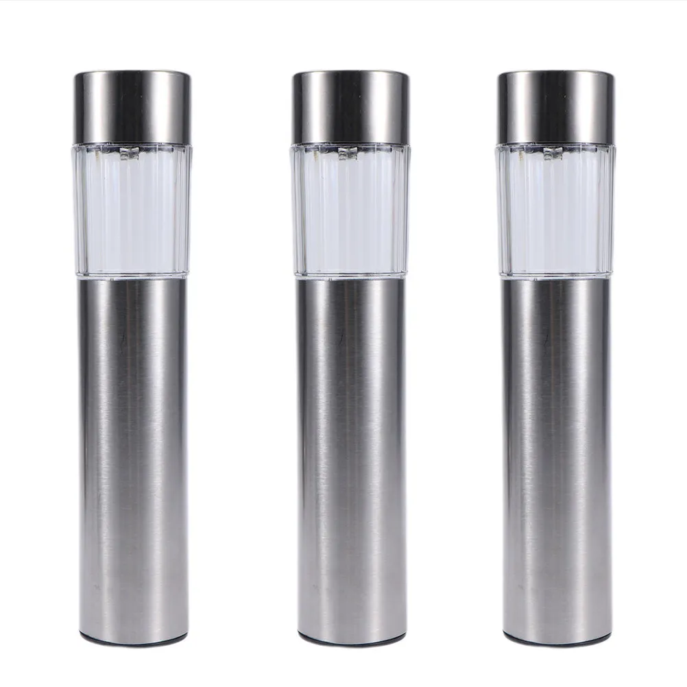 Stainless Steel Solar Lawn Light Outdoor Cylindrical Pin Lamp Waterproof Garden Pathway Yard Landscape Lamp Automatic Charging